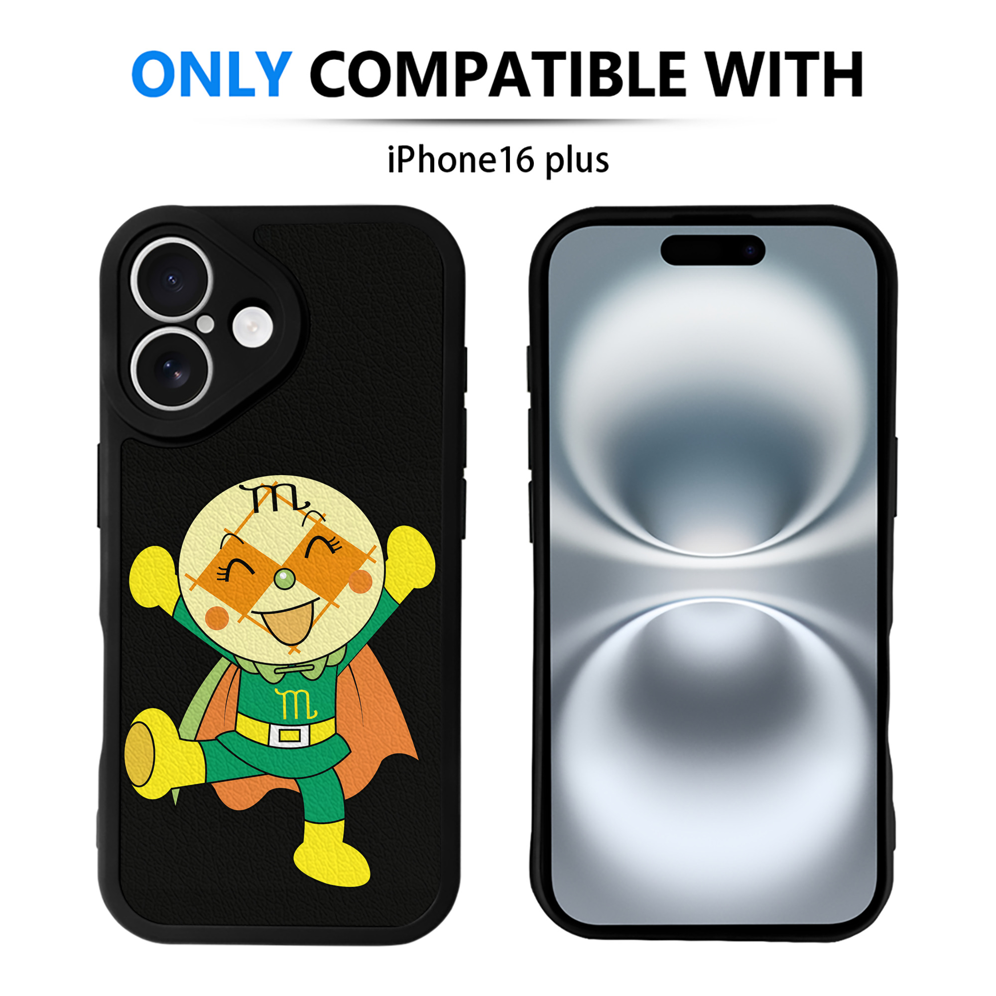 （画像用） アンパンマン Anpanman 【iPhone 16シリーズ対応】シリコンスマホケース（レザー調） 材質：シリコン